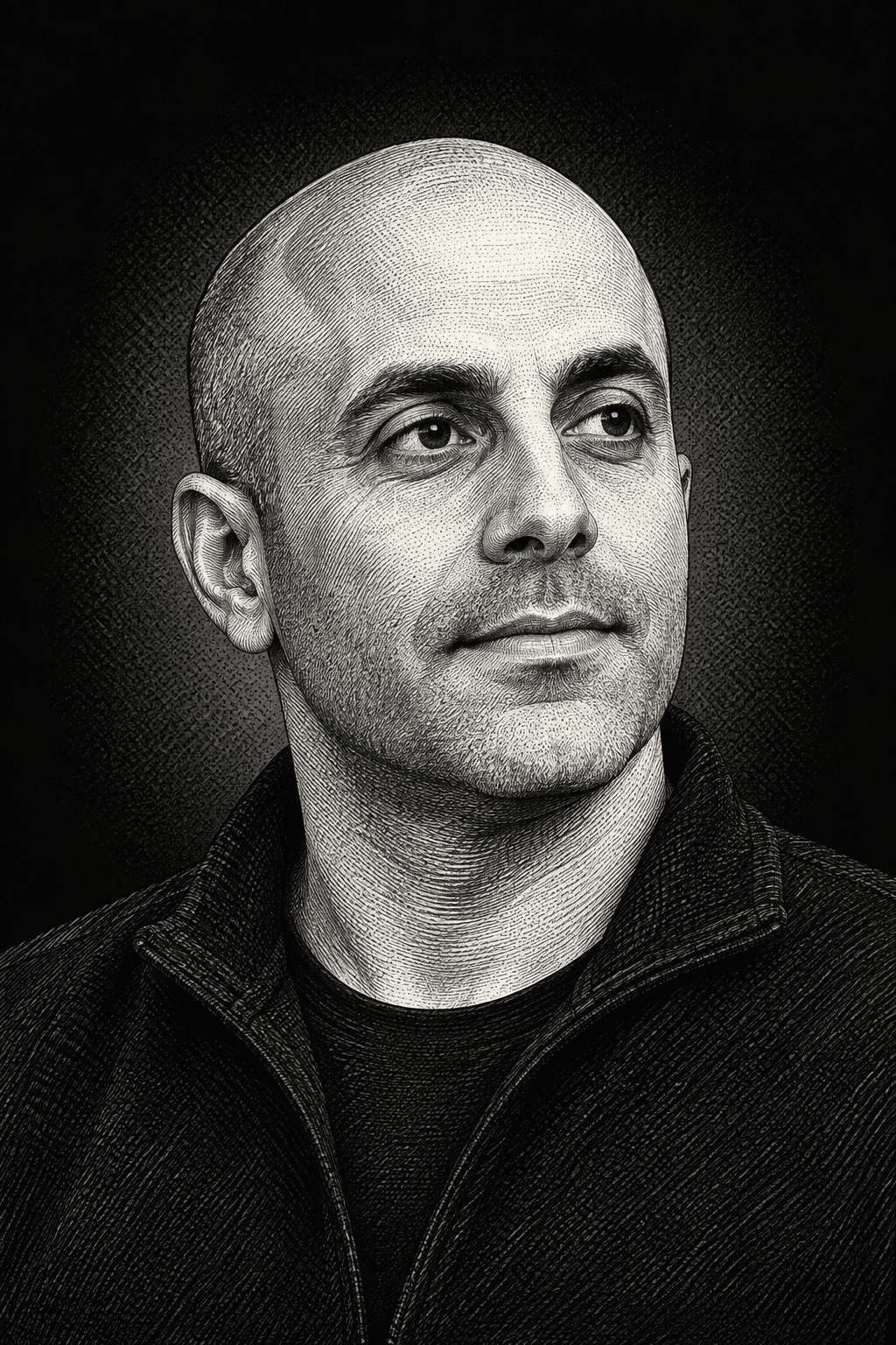 AI editorial illustration of Ali Ghodsi