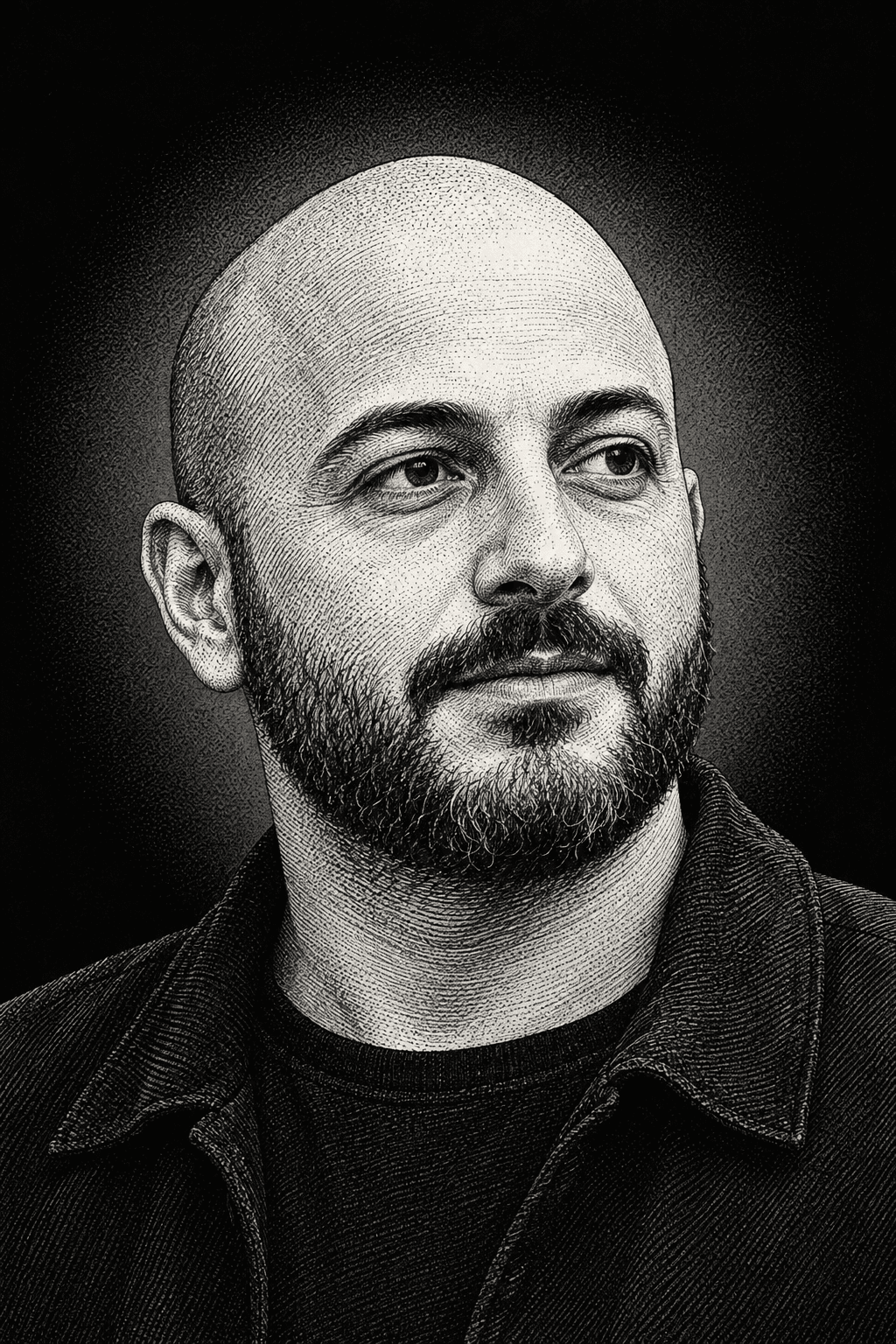 AI editorial illustration of Amjad Masad