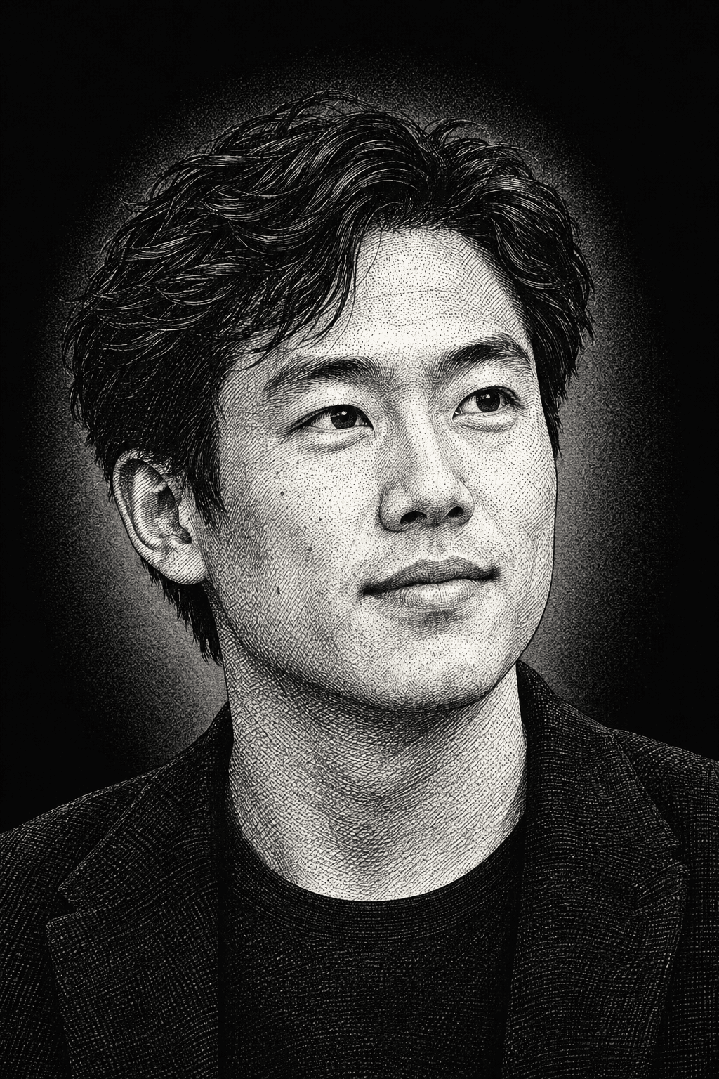 AI editorial illustration of Scott Wu