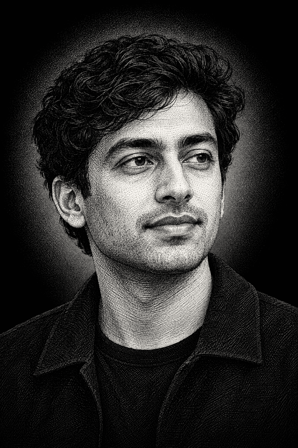 AI editorial illustration of Sualeh Asif