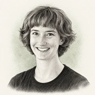 AI editorial illustration of Beth Barnes