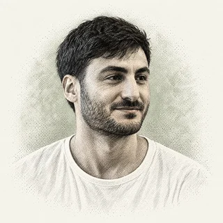 AI editorial illustration of Maor Shlomo