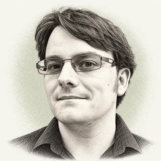 AI editorial illustration of Simon Willison
